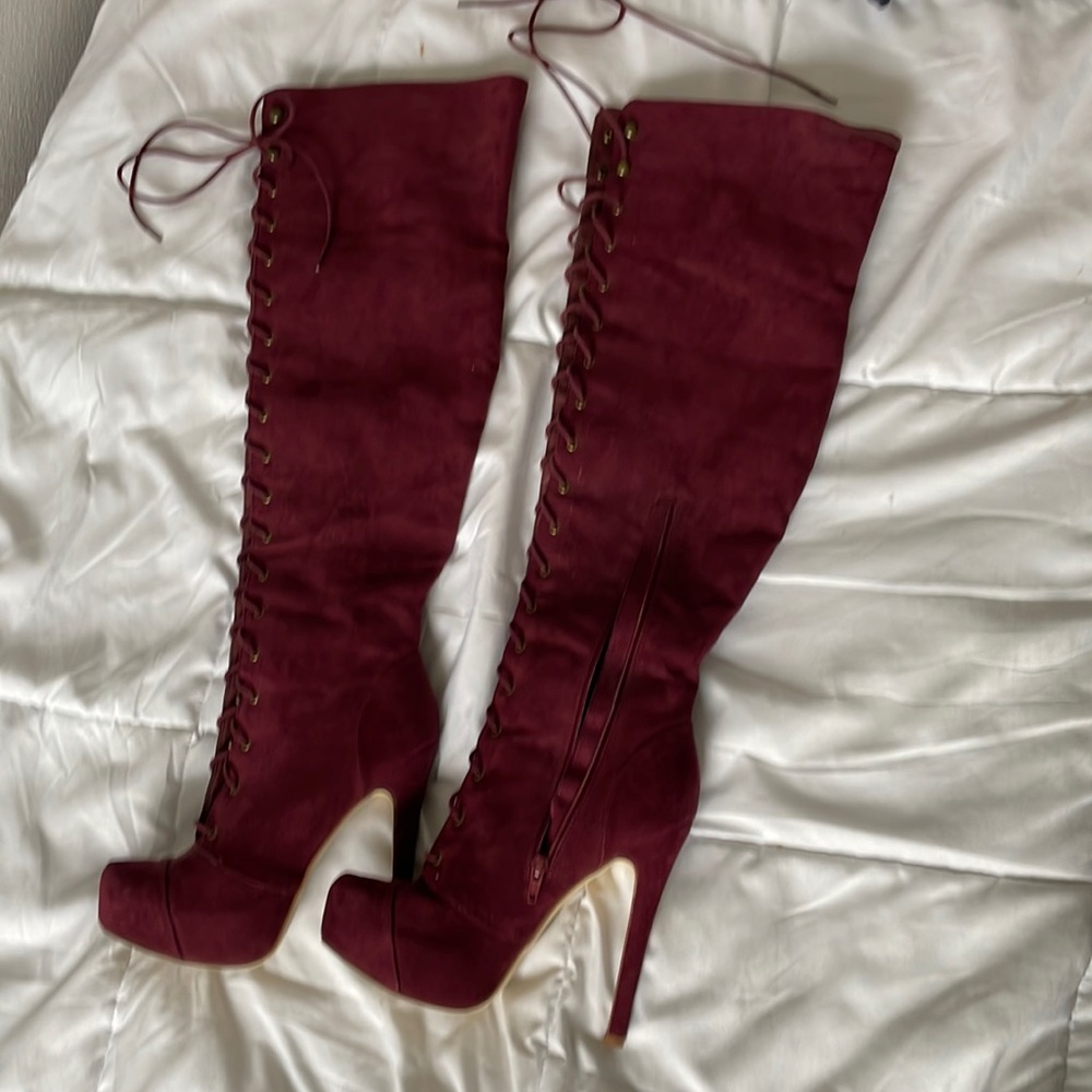 JustFab heeled boots, size 8.5